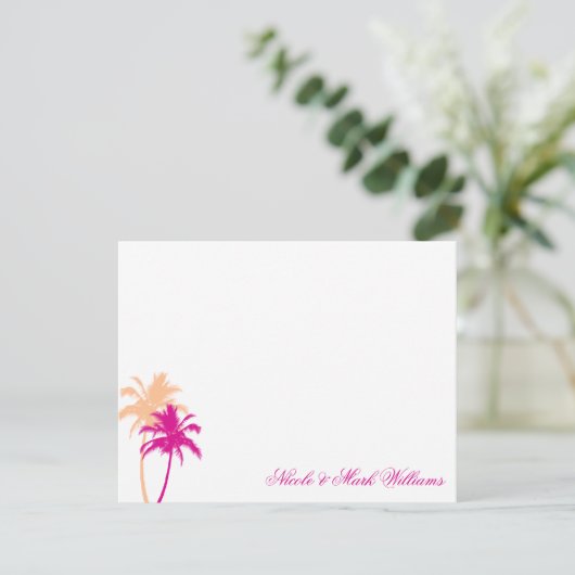 Palm Trees Custom Flat Vielen Dank Karten (Stehend Vorderseite)