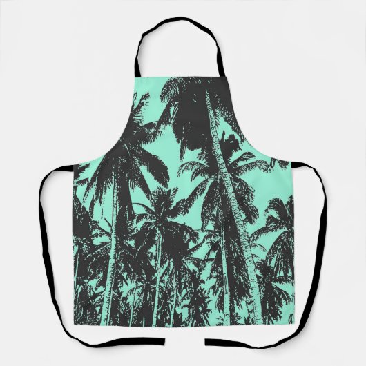 Palm Trees Design in Schwarz und Blau Schürze (Vorderseite)
