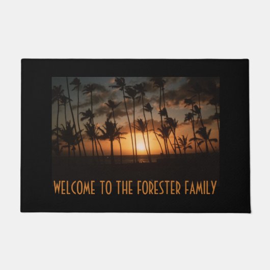 Palm Trees Doormat mit (oder ohne) Ihrem Namen Fußmatte (Vorderseite)