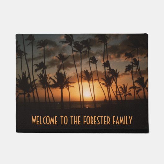 Palm Trees Doormat mit (oder ohne) Ihrem Namen Fußmatte (Vorderseite)