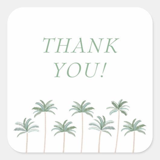 Palm Trees Elegant Vielen Dank Sticker (Vorderseite)