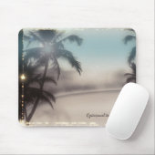 Palm Trees Eleganter Strand Vintages tropisches Be Mousepad (Mit Mouse)
