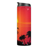 Palm Trees & Fiery Sky Thermosbecher (Nach rechts gedreht)