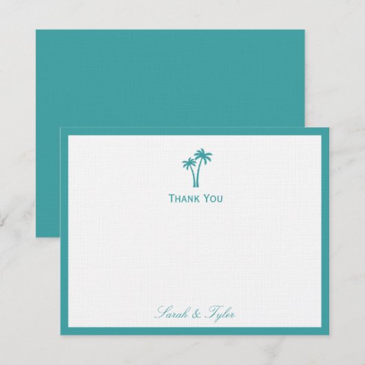 Palm Trees flach Danke Karte (Vorne/Hinten)