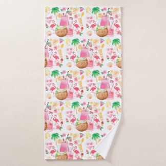 Palm Trees & Flamingos Beach Lover Badehandtuch