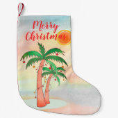 Palm Trees Frohe Weihnachten Strumpf Kleiner Weihnachtsstrumpf (Vorderseite)
