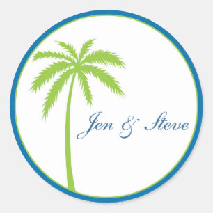 Palm Trees Gastgeschenk Hochzeit Sticker