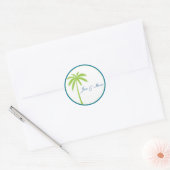 Palm Trees Gastgeschenk Hochzeit Sticker (Umschlag)