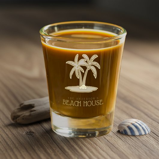 Palm Trees Gold ID623 Schnapsglas