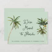 Palm Trees Handwriting New Address Card (Vorne/Hinten)