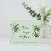 Palm Trees Handwriting New Address Card (Stehend Vorderseite)
