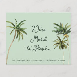Palm Trees Handwriting New Address Card