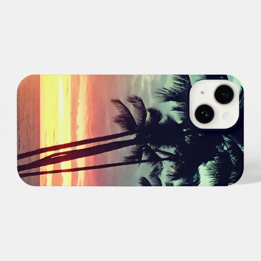Palm Trees Hawaiian Sunset Phone Case iPhone Hülle (Rückseite (Horizontal))