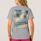 Palm Trees Hawaiian Travel Honolulu Blue Sea T-Shirt (Rückseite)