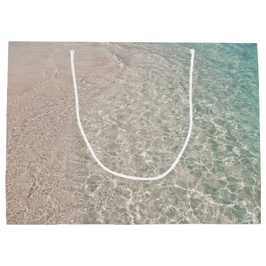 Palm Trees Hochzeit in Urlaubsort Begrüßungspapier Große Geschenktüte (Rückseite)