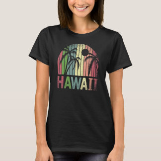 Palm Trees Honolulu Beach Aloha Summer Retro Hawai T-Shirt
