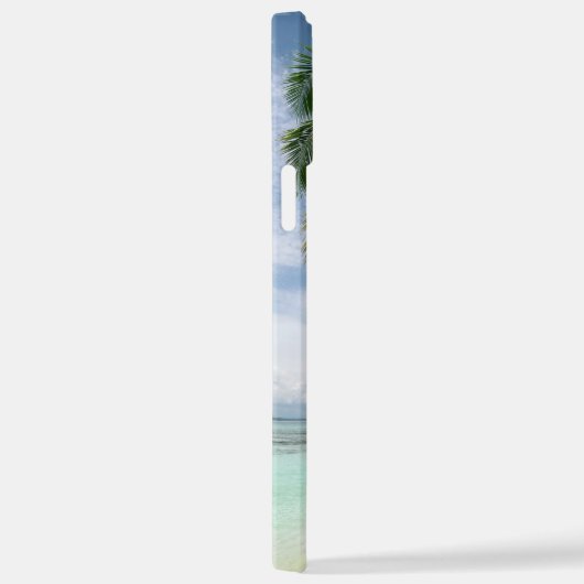 Palm Trees, Ihr Foto, Name Blue Script iPhone Hülle (Rechte Seite)