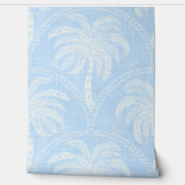 Palm Trees in Soft Blue Tropical Coastal Tapete
