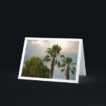 Palm trees in Sunny Sky Portrait Karte<br><div class="desc">Palm trees in Sunny Sky Portrait Greeting Card. You can easily customize this product for free if you would like to add wording or change the color of the background.</div>