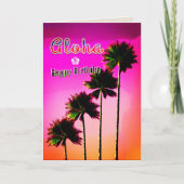 Palm Trees in the Sunset Birthday Card Karte (Vorderseite)