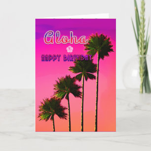 Palm Trees in the Sunset Birthday Card Karte