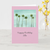 Palm Trees individuell anpassbare Geburtstagskarte Karte (Gelbe Blume)