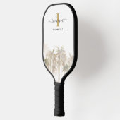 Palm Trees Monogram Script Name Watercolor Pickleball Schläger (Links)