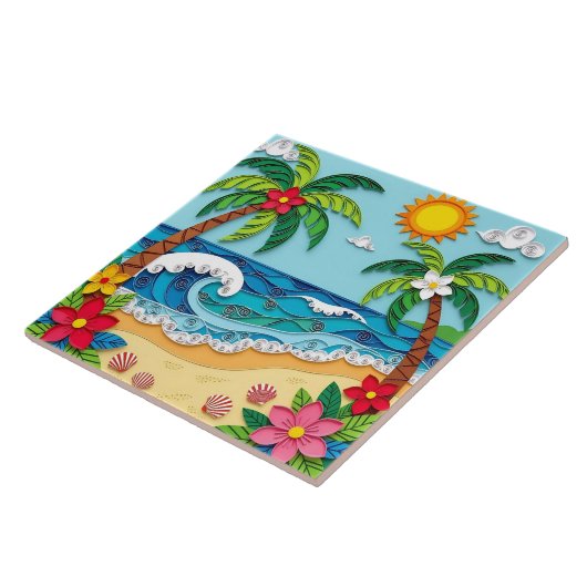 Palm Trees on the Beach  Fliese (Seite)