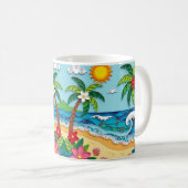Palm Trees on the Beach  Kaffeetasse (VorderseiteRechts)