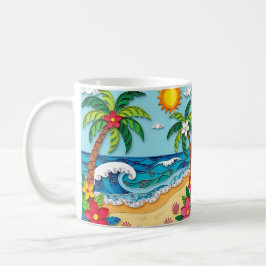 Palm Trees on the Beach  Kaffeetasse
