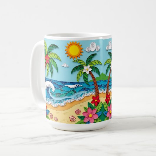 Palm Trees on the Beach  Kaffeetasse (Vorderseite Links)