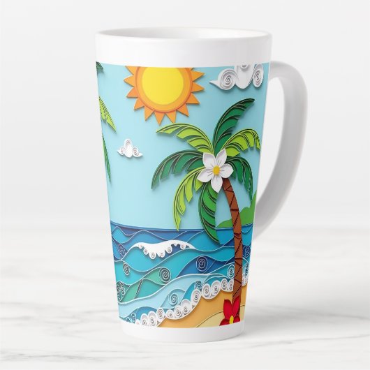 Palm Trees on the Beach Milchtasse (Rechte Ecke)