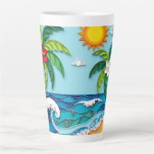 Palm Trees on the Beach Milchtasse (Vorderseite)