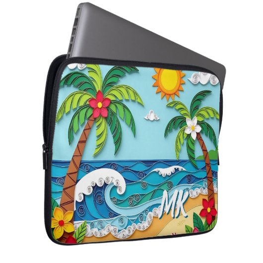 Palm Trees on the Beach Personalized Laptopschutzhülle (Vorne Rechts)