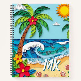 Palm Trees on the Beach Personalized Notizblock