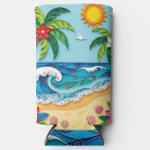 Palm Trees on the Beach Selters Dosenkühler (Vorderseite)