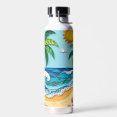 Palm Trees on the Beach  Trinkflasche (Links)