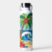 Palm Trees on the Beach  Trinkflasche (Vorne)