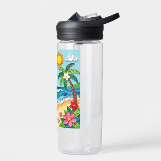 Palm Trees on the Beach Trinkflasche (Links)