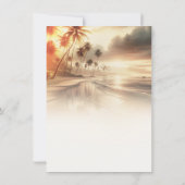 Palm Trees & Orange Sunset Beach Hochzeit Vielen D Einladung (Rückseite)