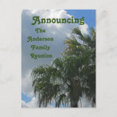 Palm Trees Paradise Family Wiedersehen Ankündigung Postkarte (Vorderseite)