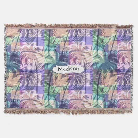 Palm Trees Pattern individuelle Name werfen Decke (Vorderseite)