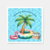 Palm Trees Pool Party Flamingo Serviette (Vorderseite)