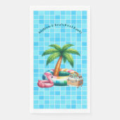 Palm Trees Pool Party Flamingo Serviette (Vorderseite)