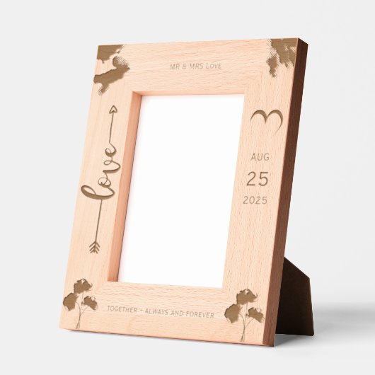 Palm Trees Romantic Beach Wedding Frame Geätzte Rahmen (Links)