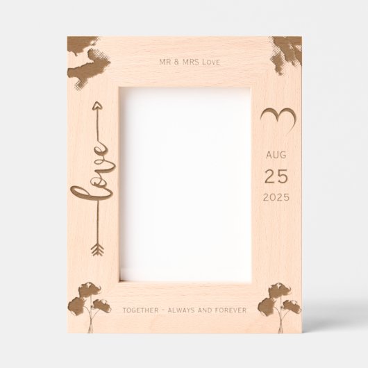 Palm Trees Romantic Beach Wedding Frame Geätzte Rahmen (Vorderseite)