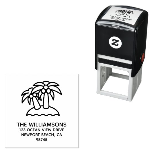 Palm Trees Rücksendeadresse Permastempel (Beispiel)