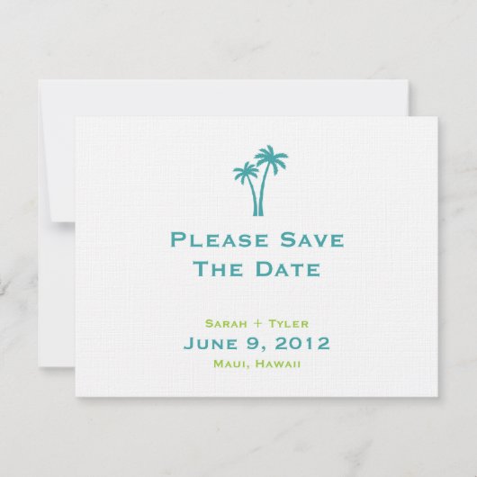Palm Trees Save the Date Card (Vorderseite)