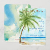 Palm Trees Save the Date Card (Vorne/Hinten)