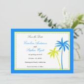 Palm Trees - Save the Date Karte (Stehend Vorderseite)